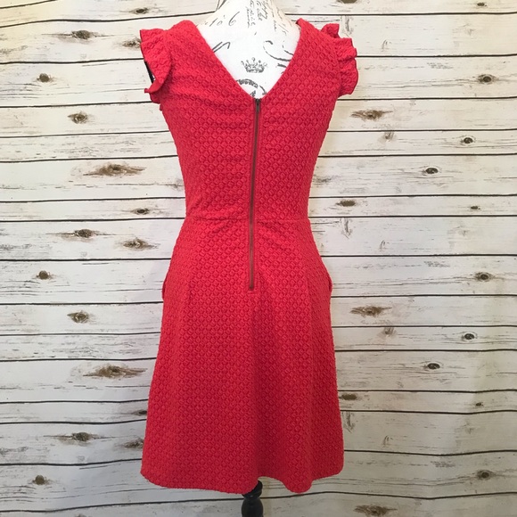 SOLD Anthropologie Tabitha Teahouse Red Quilted Dress - Picture 6 of 7